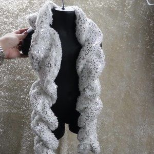 Justice, Boa-Scarf, White and Silver Accent